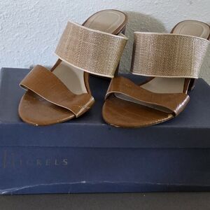 Nickels Women's Brown and Cream Sandals